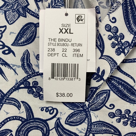 Liberty & Justice The Sis Bindu Boubou, NWT, Oversized XXL, Blue & White - Picture 5 of 10